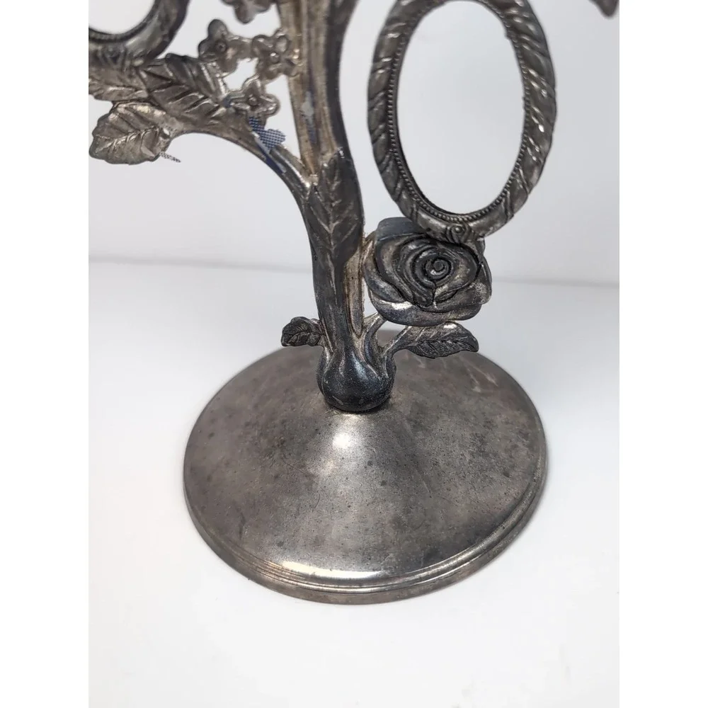 Godinger Silver Art Co. Plated Hanging Picture Frame Tree Roses Flowers Vintage
